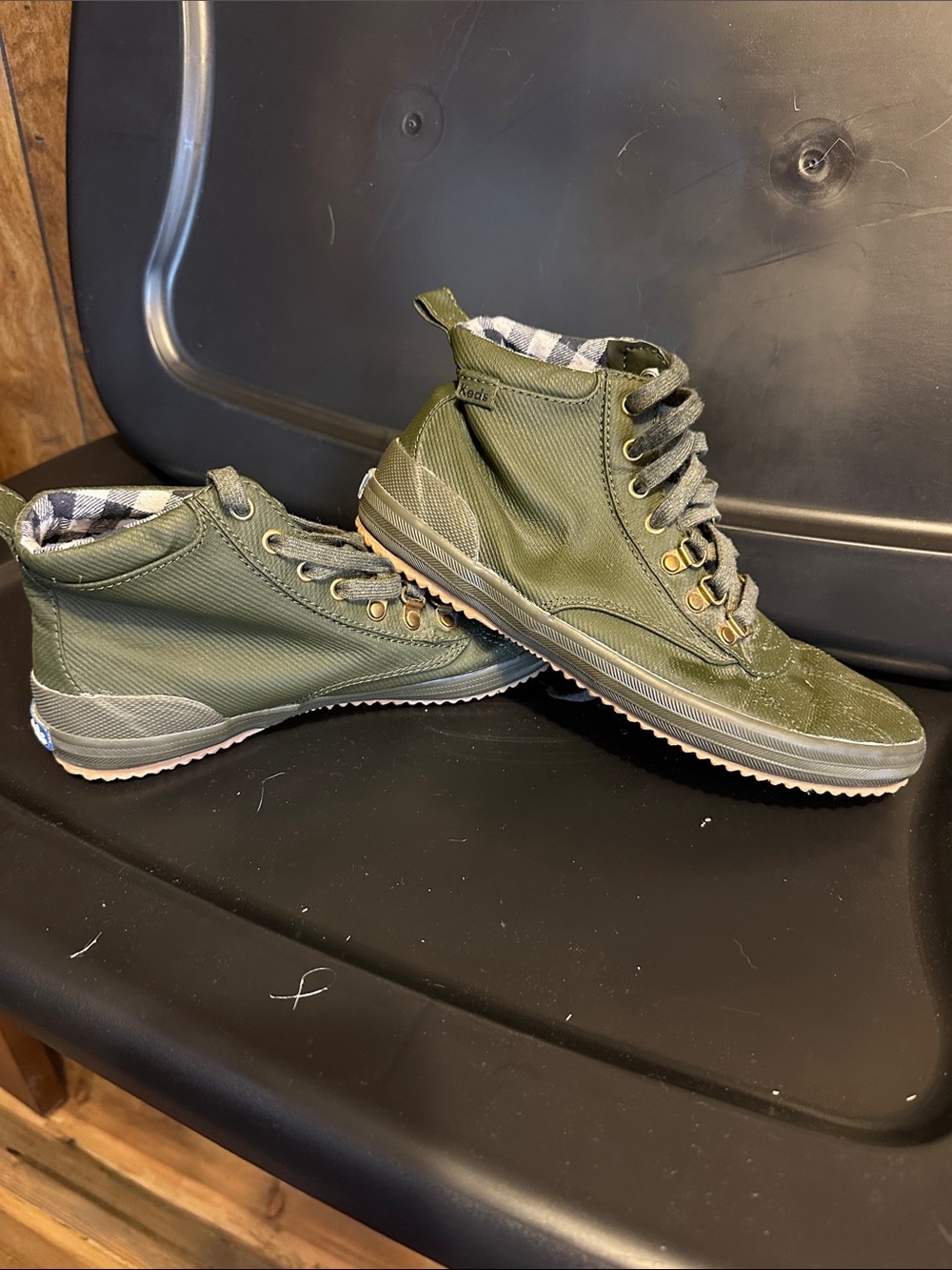 Keds Olive Green Women's High-Top Sneakers